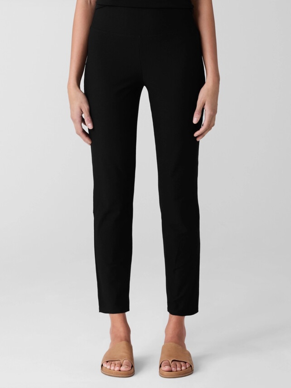 Eileen Fisher Black Stretch Crepe High-Waisted Pant Size Small Business Casual